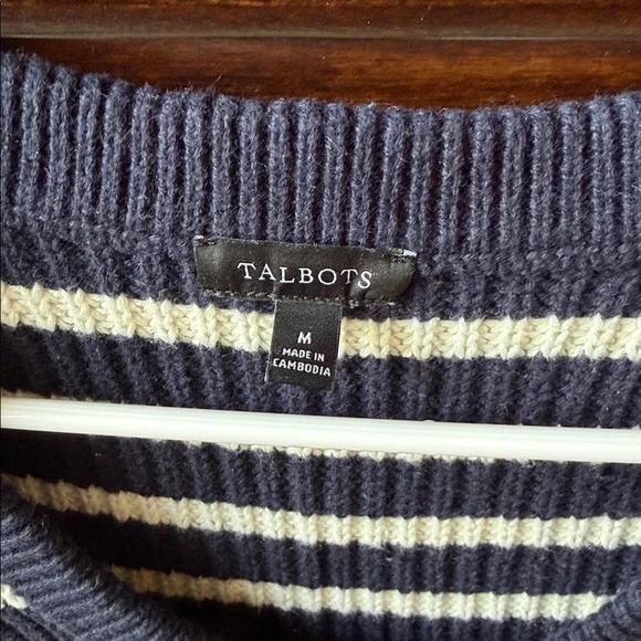 NWOT Talbots Sleeveless Sweater Tank Striped - Picture 2 of 3